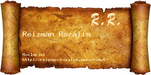 Reizman Rozália névjegykártya